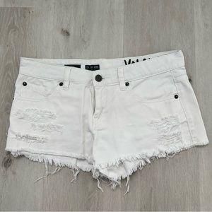 Volcom White Distressed Shorts